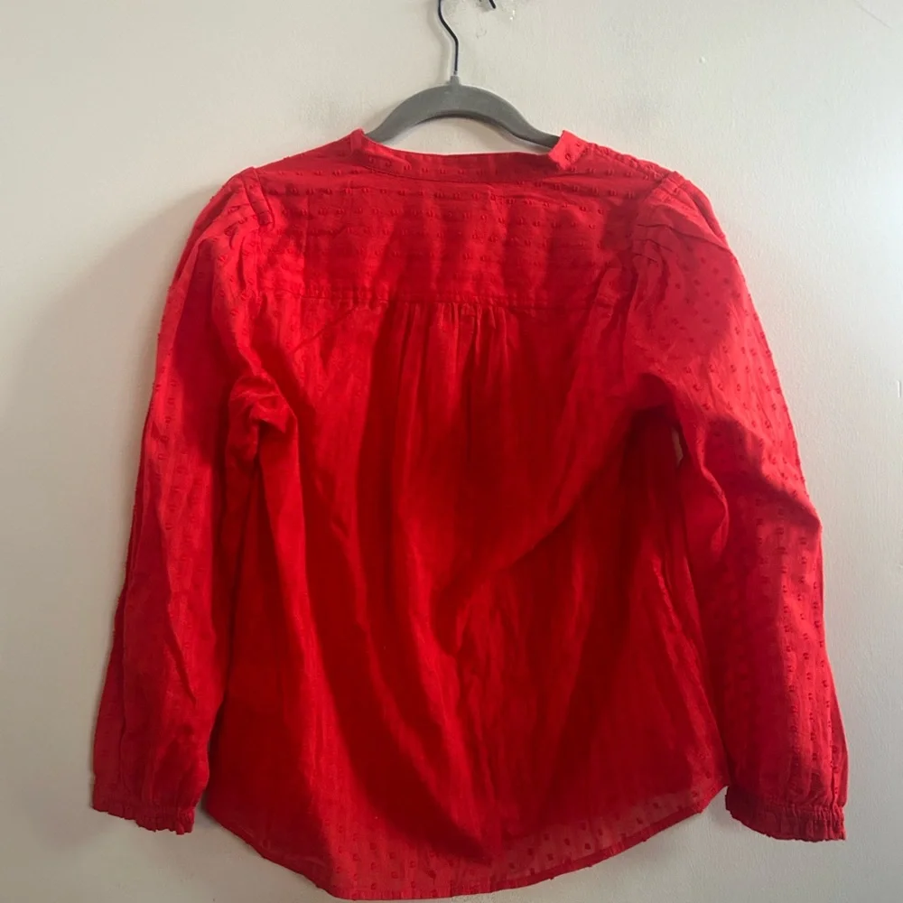 J.crew clip dot‎ red blouse new with tags XS